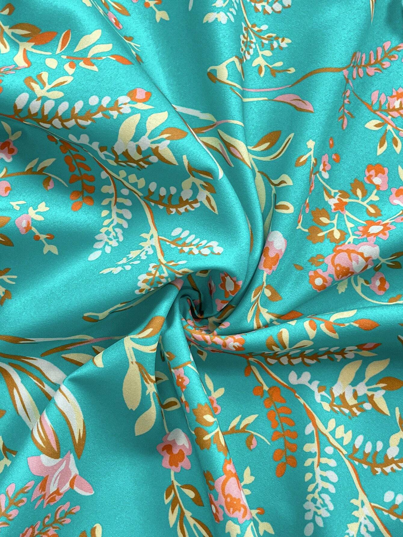 Elegance Floral – Plus Size Ombro Caído com Amarração BelleBoo©