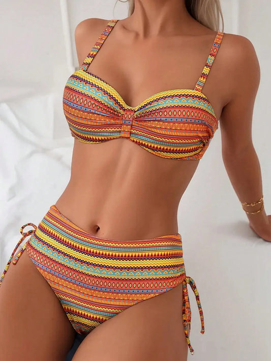 Riviera Retro –  Biquíni Feminino– 2 Peças Estampa Vintage BelleBoo