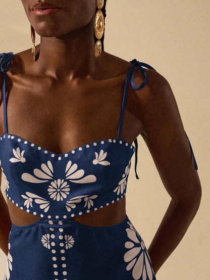 Vestido Azul Mediterrâneo