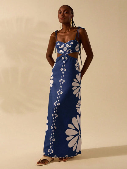 Vestido Azul Mediterrâneo