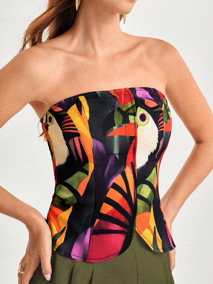 Regata Casual Estampa de Papagaio