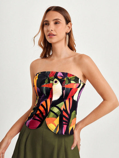 Regata Casual Estampa de Papagaio