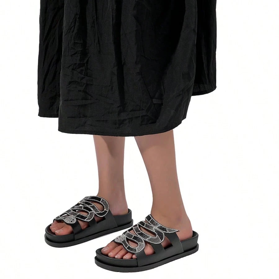 Sandália Riviera Shine – Rasteirinha com Strass Easy Slip BelleBoo©