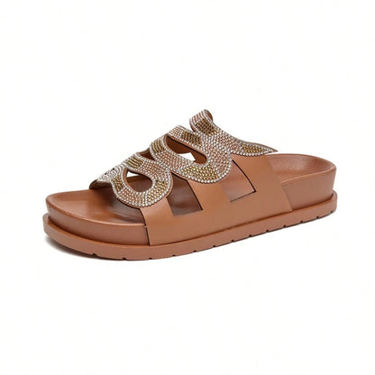 Sandália Riviera Shine – Rasteirinha com Strass Easy Slip BelleBoo©