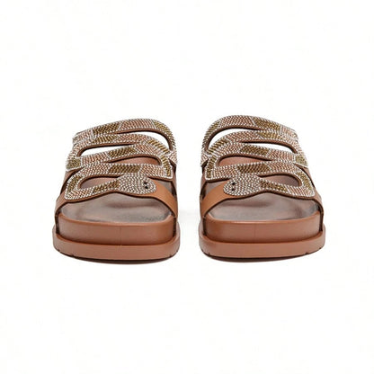 Sandália Riviera Shine – Rasteirinha com Strass Easy Slip BelleBoo©