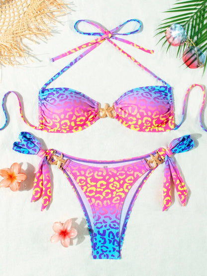 Wild Star – Biquíni Leopardo Degradê com Detalhe Estrela do Mar BelleBoo