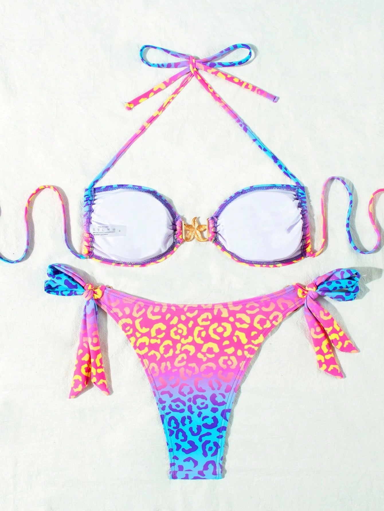 Wild Star – Biquíni Leopardo Degradê com Detalhe Estrela do Mar BelleBoo