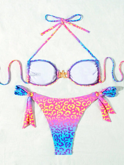 Wild Star – Biquíni Leopardo Degradê com Detalhe Estrela do Mar BelleBoo