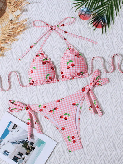 Cherry Bliss – Biquíni Triângulo com Babados BelleBoo